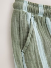 Sage Green Striped Soft Textured Pull On Trousers (3mths-7yrs) - Image 7 of 7