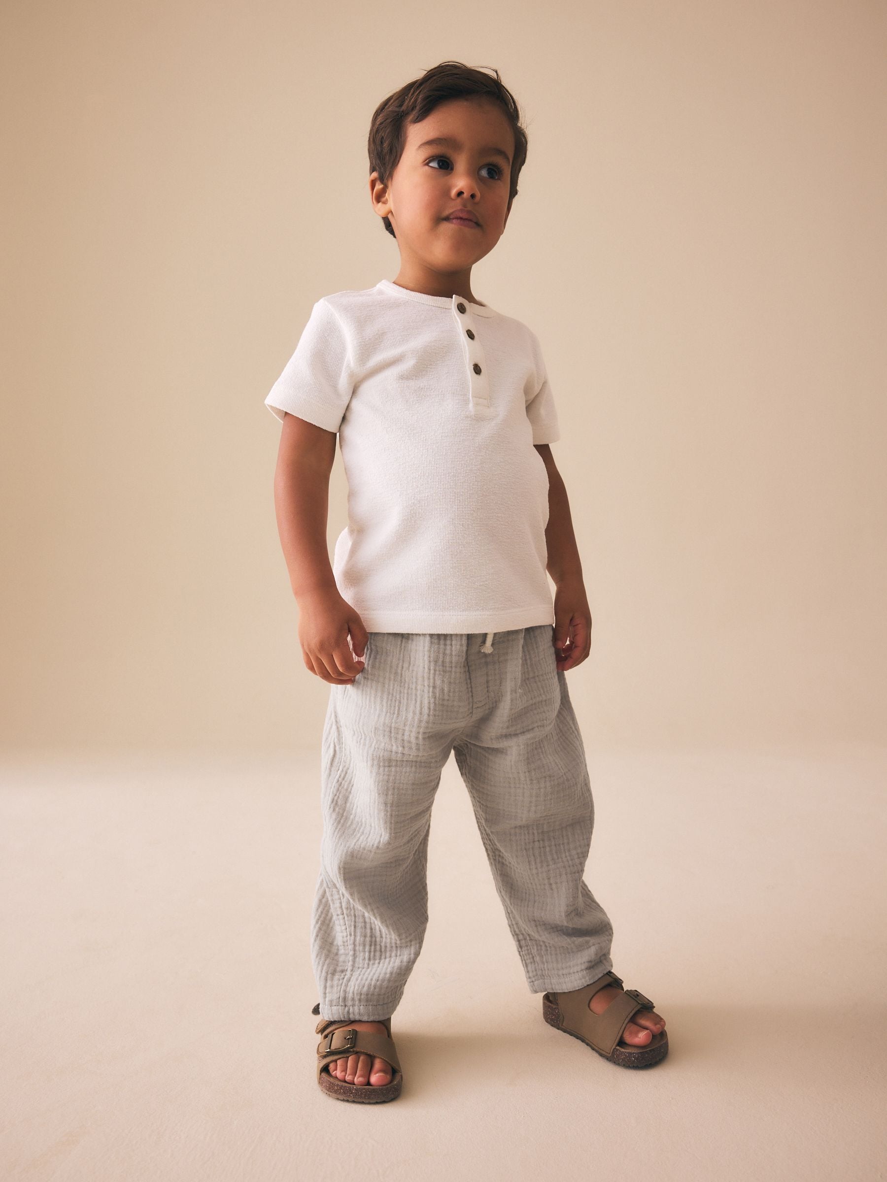Buy Neutral Soft Textured Pull On Trousers (3mths-7yrs) from Next USA