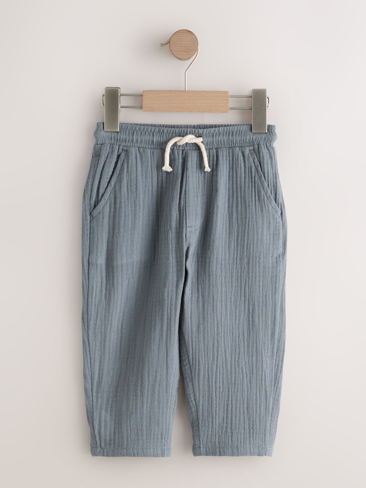 أزرق - Soft Textured Pull On Trousers (3mths-7yrs) - صورة 1 من 4 أزرق - Soft Textured Pull On Trousers (3mths-7yrs) - صورة 1 من 4