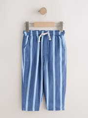 Blue Navy Striped Soft Textured Pull On Trousers (3mths-7yrs) - Image 5 of 8