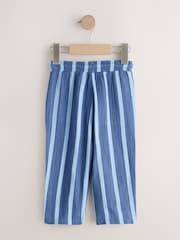 Blue Navy Striped Soft Textured Pull On Trousers (3mths-7yrs) - Image 6 of 8
