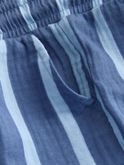 Blue Navy Striped Soft Textured Pull On Trousers (3mths-7yrs) - Image 7 of 8