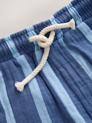 Blue Navy Striped Soft Textured Pull On Trousers (3mths-7yrs) - Image 8 of 8