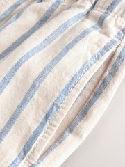 Blue/Ecru Wide Fit Linen Blend Pull on Trousers (3mths-7yrs) - Image 7 of 7