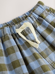 Blue Gingham Wide Fit Linen Blend Pull on Trousers (3mths-7yrs) - Image 4 of 4