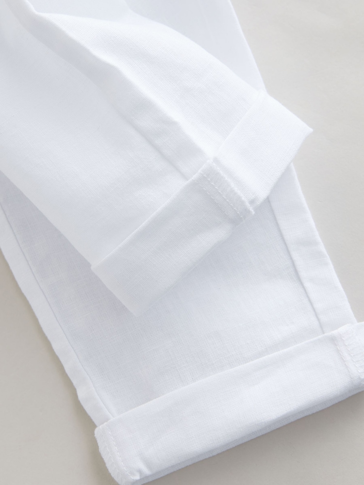 Blanco - Pantalones de mezcla de lino sin cierres (3 meses-7 años) - Imagen 5 de 5