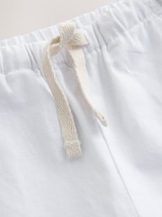 White Regular Fit Linen Blend Pull on Trousers (3mths-7yrs) - Image 6 of 8