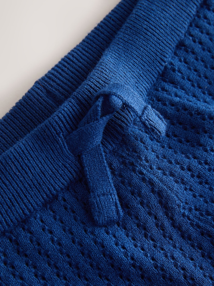 Navy Blue Knitted Polo Shirt and Shorts Set (3mths-10yrs) - Image 6 of 6