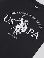 U.S. Polo Assn. Black Boys Graphic Print 100% Cotton T-Shirt - Image 3 of 3
