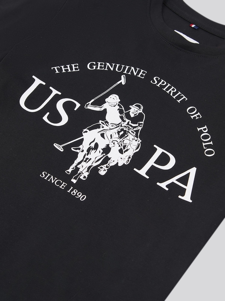 U.S. Polo Assn. Black Boys Graphic Print 100% Cotton T-Shirt - Image 3 of 3