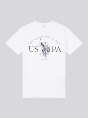 U.S. Polo Assn. White Boys Graphic Print 100% Cotton T-Shirt - Image 1 of 3