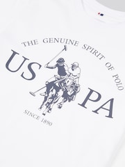 U.S. Polo Assn. White Boys Graphic Print 100% Cotton T-Shirt - Image 3 of 3