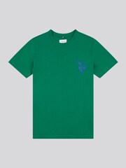 U.S. Polo Assn. Green Large Boys Double Horsemen Graphic Print 100% Cotton T-Shirt - Image 6 of 8