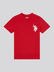 U.S. Polo Assn. Red Large Boys Double Horsemen Graphic Print 100% Cotton T-Shirt - Image 1 of 3