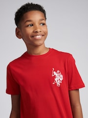 U.S. Polo Assn. Red Large Boys Double Horsemen Graphic Print 100% Cotton T-Shirt - Image 4 of 7