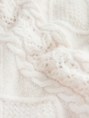Ecru Collar Layer Cable Knit Bow Jumper - Image 2 of 3