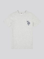 U.S. Polo Assn. Grey Large Boys Double Horsemen Graphic Print 100% Cotton T-Shirt - Image 1 of 3