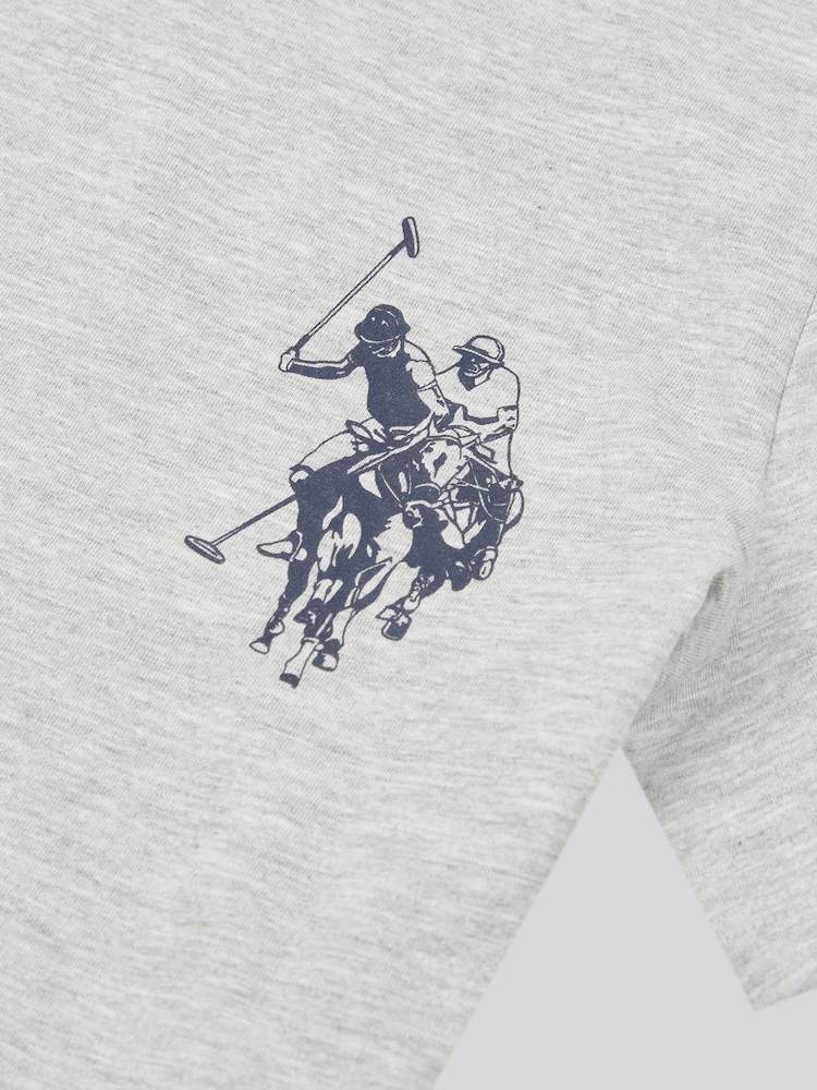 U.S. Polo Assn. Grey Large Boys Double Horsemen Graphic Print 100% Cotton T-Shirt - Image 3 of 3 U.S. Polo Assn. Grey Large Boys Double Horsemen Graphic Print 100% Cotton T-Shirt - Image 3 of 3