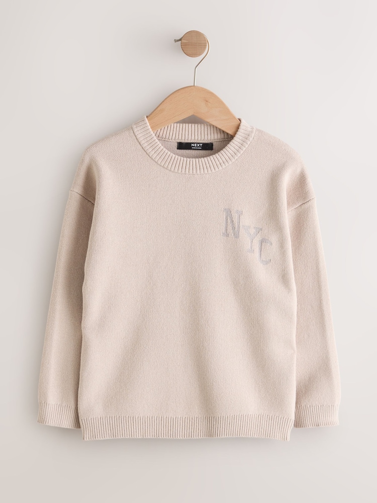 Neutral NYC Knitted Crew Neck Jumper (3-16yrs) - Image 1 of 5