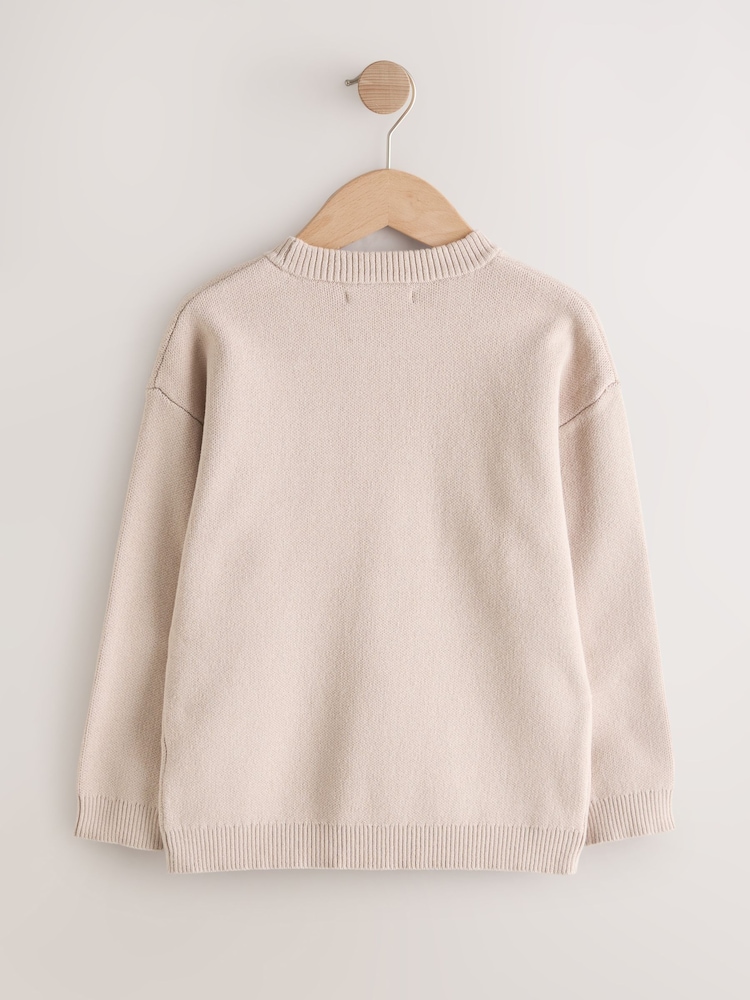 Neutral NYC Knitted Crew Neck Jumper (3-16yrs) - Image 2 of 5