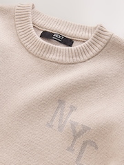 Neutral NYC Knitted Crew Neck Jumper (3-16yrs) - Image 3 of 5