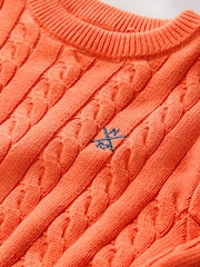 Orange Cable Knit Crew Neck Jumper (3-16yrs) - Image 6 of 7