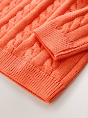 Orange Cable Knit Crew Neck Jumper (3-16yrs) - Image 7 of 7