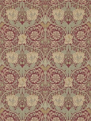 Morris & Co Honeysuckle Tulip Red Gold Honeysuckle  Tulip Morris  Friends 10M Wallpaper - Image 1 of 1