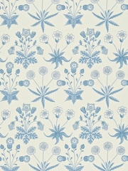 Morris & Co Daisy Blue Ivory Daisy Morris  Friends 10M Wallpaper - Image 1 of 1