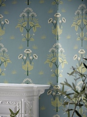 Morris & Co Meadow Sweet Mineral Blue Meadow Sweet Morris  Friends 10M Wallpaper - Image 3 of 3