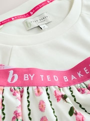 B by Ted Baker White/Pink Pyjamas Shorts Set - Image 2 of 5