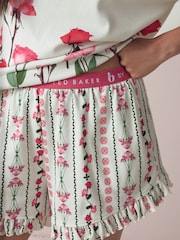 B by Ted Baker White/Pink Pyjamas Shorts Set - Image 6 of 11