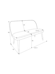 Soft Velvet Pebble Valencia Dining Table and Bench Set - Image 4 of 10