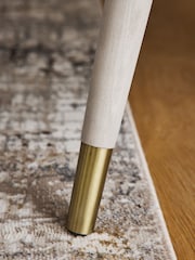 Soft Velvet Pebble Valencia Dining Table and Bench Set - Image 5 of 10