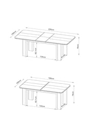 Natural N. Premium Aviano 6 to 8 Seater Extending Dining Table - Image 5 of 9
