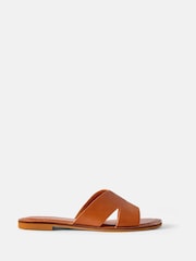 Mint Velvet Brown Darcie Leather Flat Sandals - Image 3 of 6