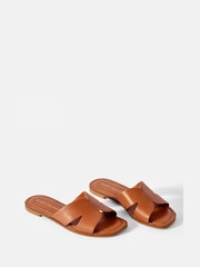 Mint Velvet Brown Darcie Leather Flat Sandals - Image 4 of 6