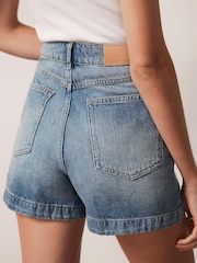 Mint Velvet Blue Mid Wash 100% Cotton Denim Shorts - Image 6 of 8