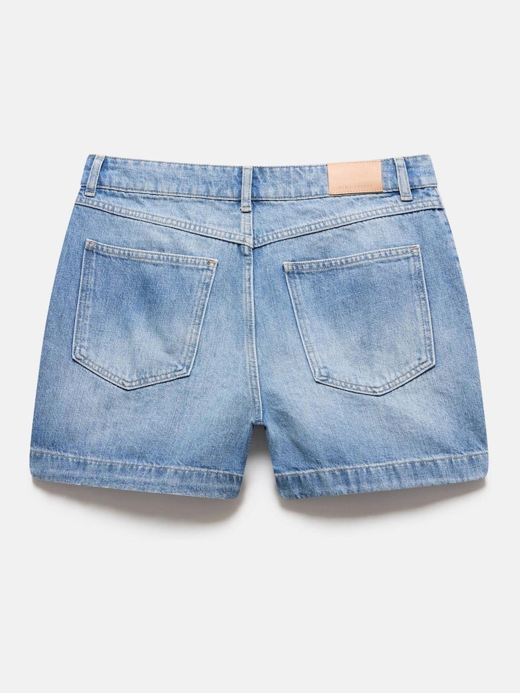 Mint Velvet Blue Mid Wash 100% Cotton Denim Shorts - Image 8 of 8