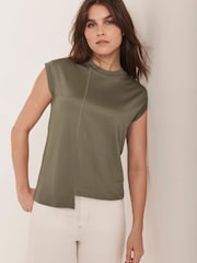 Mint Velvet Green Sleeveless Jersey Blouses - Image 2 of 7