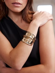 Mint Velvet Gold Tone Chunky Cuff Bracelet - Image 1 of 1