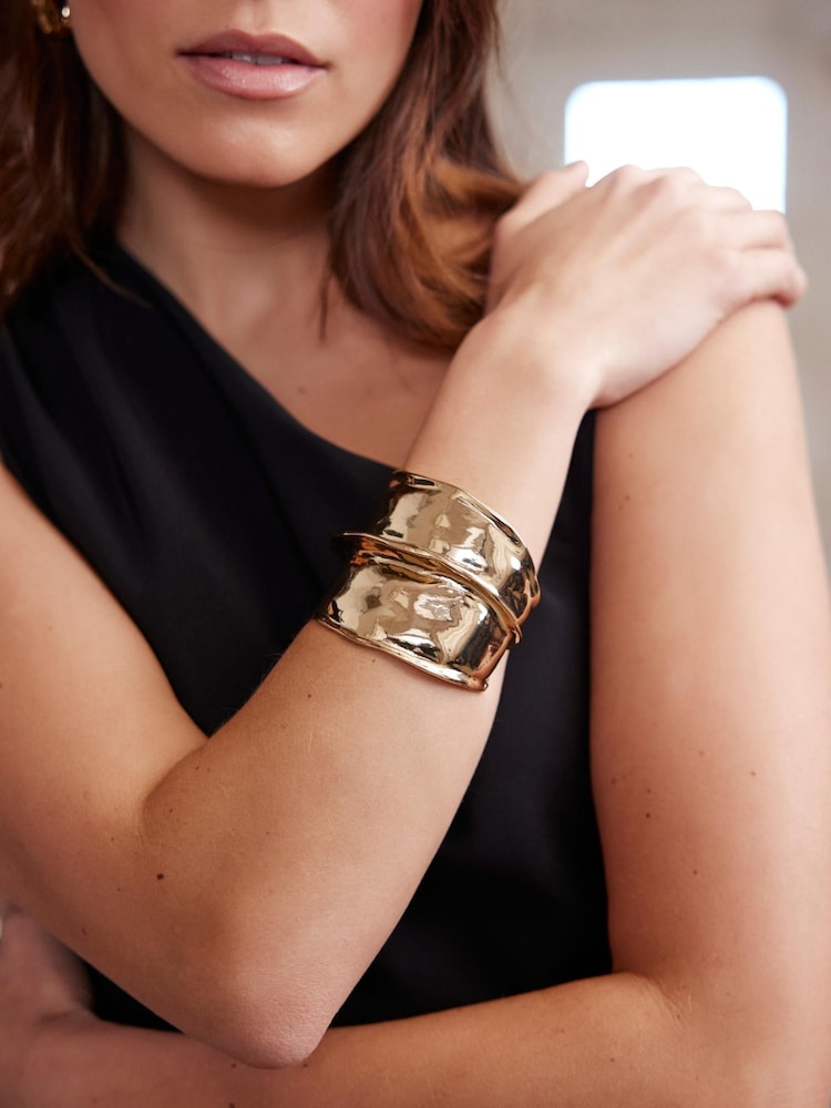 Mint Velvet Gold Tone Chunky Cuff Bracelet - Image 1 of 1