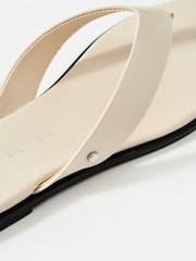 Mint Velvet Cream Lula Leather Flip Flops - Image 6 of 6