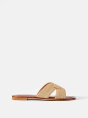 Mint Velvet Gold Darcie Rope Flat Sandals - Image 2 of 5
