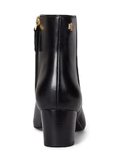 Preto - Lauren Ralph Lauren Textured Leather Heeled Ankle Boots - Imagem 2 de 2