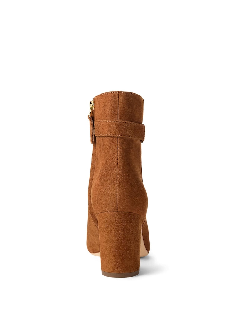 Lauren Ralph Lauren Brown Suede Heel Ankle Boots - Image 4 of 4 Lauren Ralph Lauren Brown Suede Heel Ankle Boots - Image 4 of 4