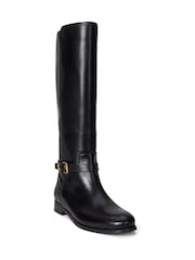 Lauren Ralph Lauren Black Riding Style Tall Leather Boots - Image 1 of 2