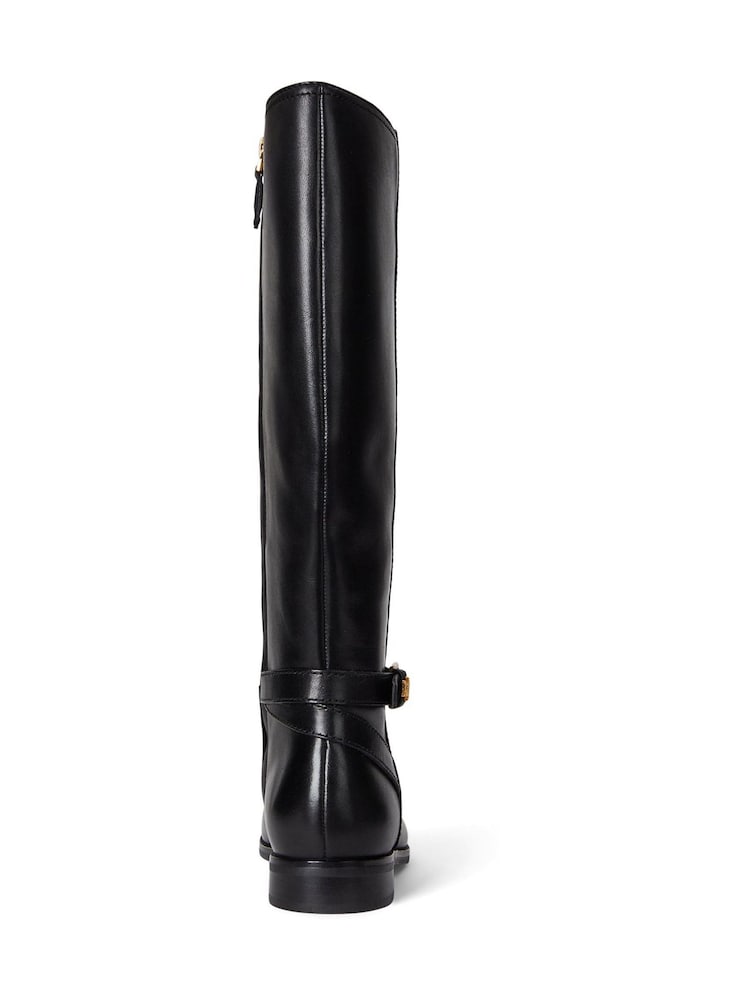 Lauren Ralph Lauren Black Riding Style Tall Leather Boots - Image 2 of 2