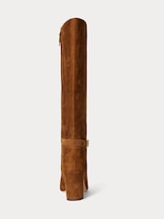 Lauren Ralph Lauren Brown Suede Heel Tall Boots - Image 3 of 3