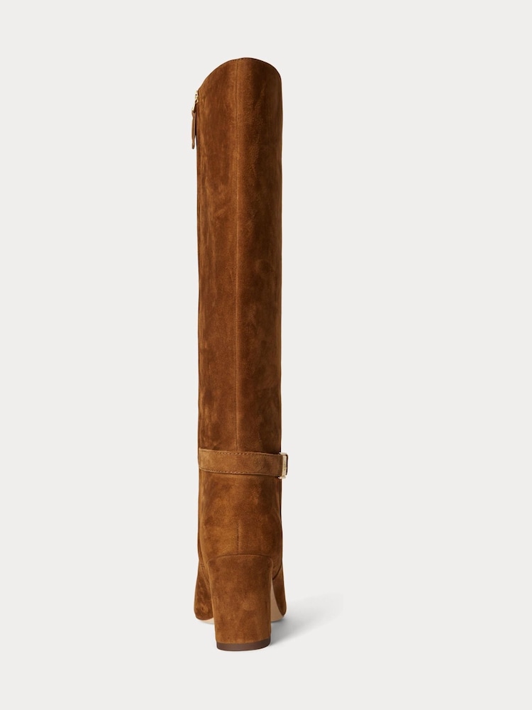Lauren Ralph Lauren Brown Suede Heel Tall Boots - Image 3 of 3 Lauren Ralph Lauren Brown Suede Heel Tall Boots - Image 3 of 3